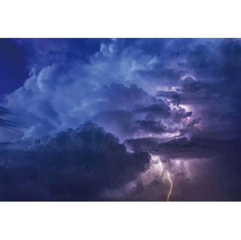 DASHAN 10x6.5ft Night Lightning Stormy Clouds Backdrop Thunder-Storm Rainstorm Background for Photography Abstract Natural Scenery Kids Children Boy Birthday Party Artistic Portrait Photo Props - Image 1